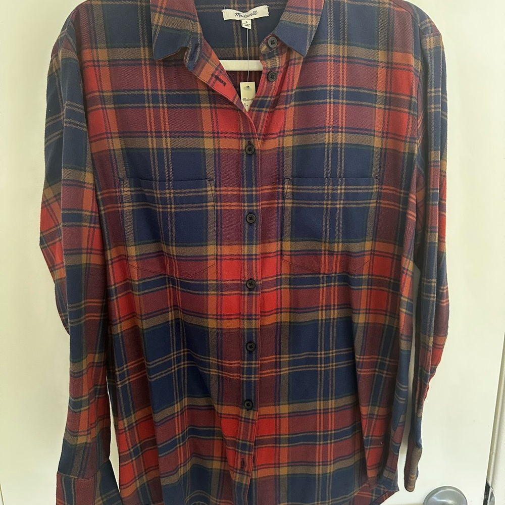 Madewell womens‎  Plaid Shirt - Red and Blue NWT S